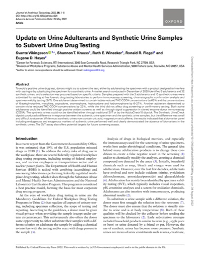 Page one of the RTI International and SAMHSA 2022 review
