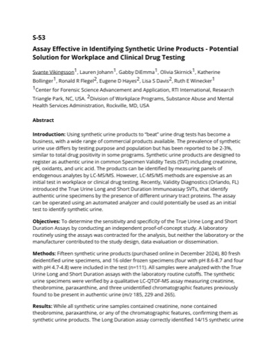 Page one of the RTI International and SAMHSA S-53 conference poster
